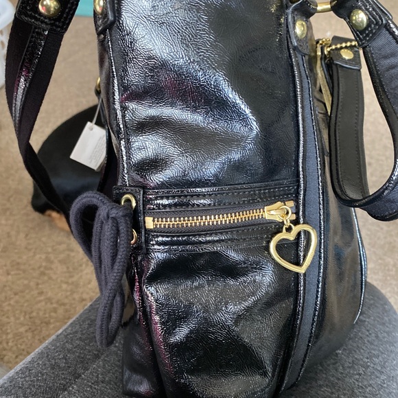 Coach Daisy Liquid Gloss Tote Black F20047 New - Picture 9 of 10